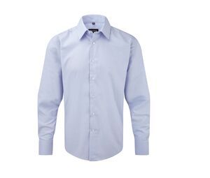 Russell Collection JZ922 - Camisa Oxford entallada de hombre con cuello italiano Oxford Blue