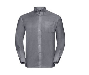 Russell Collection JZ932 - Camisa Oxford para Hombre Plata