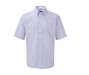 Russell Collection JZ933 - Camisa de manga corta de algodón Oxford para hombre