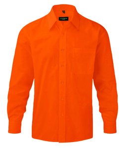 Russell Collection JZ934 - Camisa de popelina para hombre