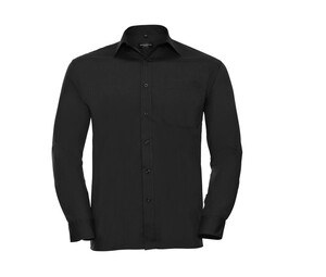 Russell Collection JZ934 - Camisa de popelina para hombre Negro