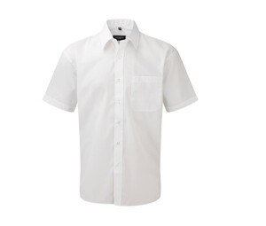 Russell Collection JZ935 - Camisa de popelina para hombre Blanco