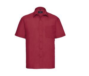 Russell Collection JZ935 - Camisa de popelina para hombre Classic Red
