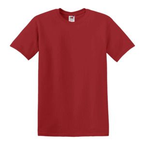 Fruit of the Loom SC220 - Camiseta de cuello redondo para hombre Rojo