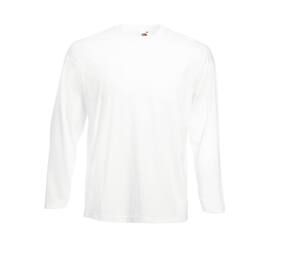 Fruit of the Loom SC233 - Camiseta de manga larga para hombre 100% algodón Blanco