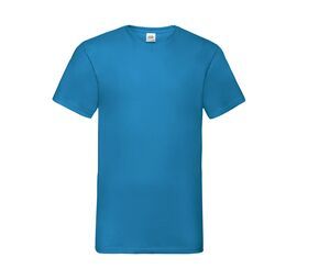 Fruit of the Loom SC234 - Camiseta económica con cuello en V para hombre Azure Blue