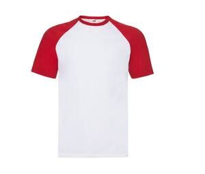 Fruit of the Loom SC237 - Camiseta de béisbol Blanco / Rojo