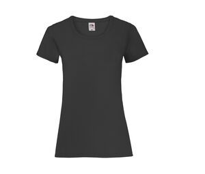 Fruit of the Loom SC600 - Camiseta de algodón Lady-Fit para mujer Negro