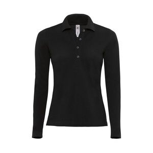 B&C BC426 - Polo mujer manga larga azafrán Negro