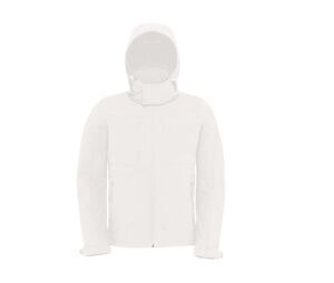 B&C BC650 - Chaqueta Hooded Soft-Shell para hombre Blanco