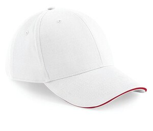 Beechfield BF020 - Gorra deportiva de 6 paneles White/Classic Red