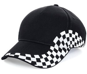 Beechfield BF159 - Gorra Mujer 100% Algodón Black/Damier White