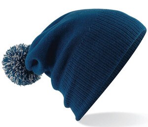 Beechfield BF450 - Gorro con pompón French Navy/Light Grey