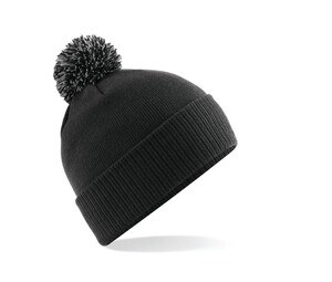 Beechfield BF450 - Gorro con pompón Black/Graphite Grey