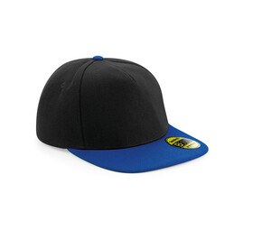 Beechfield BF660 - Gorra con visera plana Snapback Black/Bright Royal