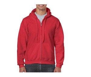 Gildan GN960 - Sudadera con capucha y cremallera grande para hombre Rojo