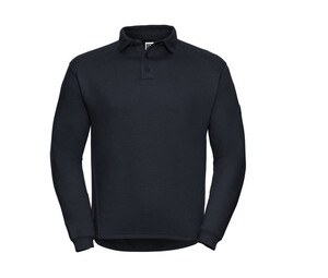 Russell JZ012 - Sudadera con cuello de polo para hombre French marino