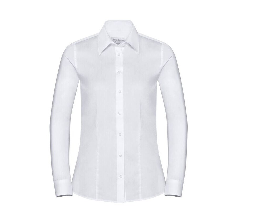 Russell Collection JZ62F - Camisa Clásica Manga Larga Easy Care Oxford