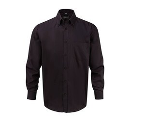 Russell Collection JZ956 - Camisa sin plancha para hombre Negro
