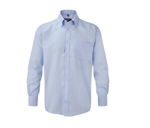 Russell Collection JZ956 - Camisa sin plancha para hombre Bright Sky