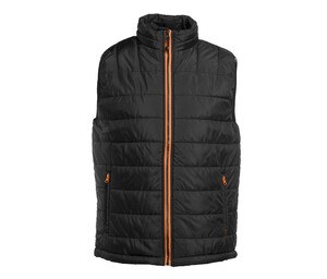 Pen Duick PK310 - Chaqueta de plumón para hombre sin mangas, repelente al agua y resistente al viento Black/Orange