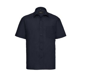 Russell Collection JZ935 - Camisa de popelina para hombre Azul marino