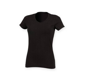 Skinnifit SK122 - Camiseta cuello V Feel Good para mujer Negro