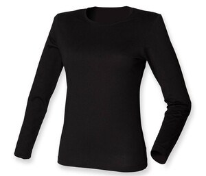 Skinnifit SK124 - Camiseta mujer stretch manga larga Negro