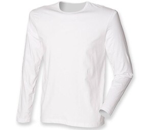 SF Men SF124 - Camiseta hombre manga larga stretch Blanco