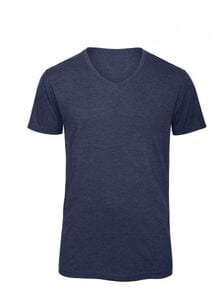 B&C BC057 - Camiseta Cuello V Tri-Blend Para Hombre TM057 Heather Navy