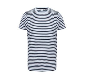 SF Men SF202 - Camiseta unisex 100% algodón Blanco / Azul marino