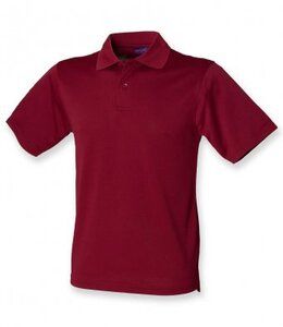 Henbury H475 - Camiseta Polo Coolplus® en Algodón Piqué Borgoña