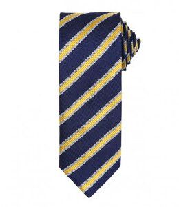 Premier PR783 - Corbata de rayas de gofres Navy/Gold