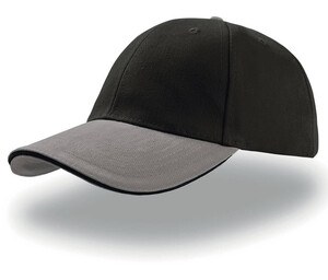 Atlantis AT003 - gorra sándwich de 6 paneles Black/Grey