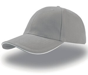 Atlantis AT003 - gorra sándwich de 6 paneles Light Grey/White