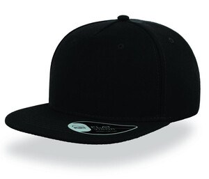 Atlantis AT090 - Gorra con visera plana de 5 paneles Negro