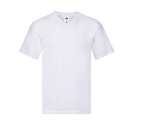 Fruit of the Loom SC224 - Camiseta con cuello de pico para hombre 100% algodón Blanco