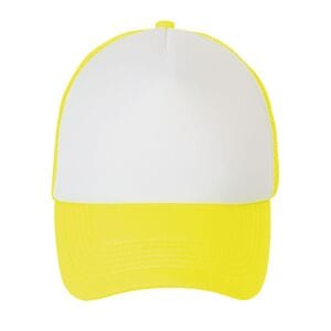 SOL'S 01668 - BUBBLE Gorra De Malla De 5 Paneles Blanco / Amarillo Neón