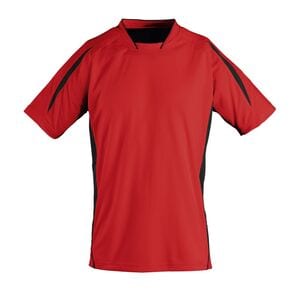 SOL'S 01638 - MARACANA 2 SSL Camiseta Adulto Manga Corta Rojo / Negro