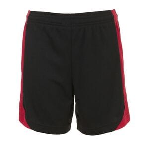 SOL'S 01718 - OLIMPICO Pantalones Cortos Con Contraste Negro / Rojo