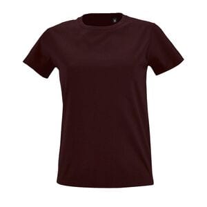 SOL'S 02080 - Imperial FIT WOMEN Camiseta Ajustada De Mujer Con Cuello Redondo Borgoña