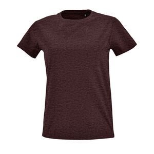 SOL'S 02080 - Imperial FIT WOMEN Camiseta Ajustada De Mujer Con Cuello Redondo Oxblood jaspeado