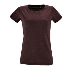 SOL'S 02758 - Regent Fit Women Camiseta Ajustada De Mujer Con Cuello Redondo Oxblood jaspeado