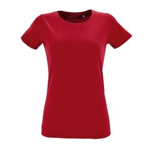 SOL'S 02758 - Regent Fit Women Camiseta Ajustada De Mujer Con Cuello Redondo Rojo