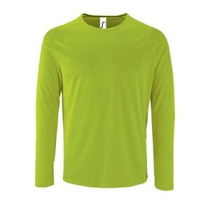 SOL'S 02071 - Sporty Lsl Men Camiseta De Deporte De Manga Larga De Hombre Verde Neón