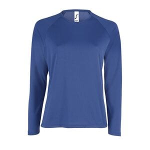 SOL'S 02072 - Sporty Lsl Women Camiseta De Deporte De Manga Larga De Mujer Azul royal