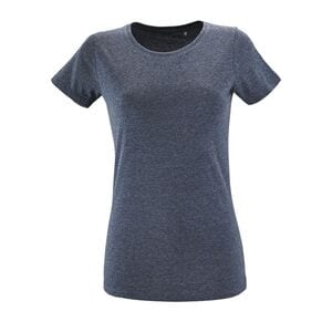 SOL'S 02758 - Regent Fit Women Camiseta Ajustada De Mujer Con Cuello Redondo Denim jaspeado