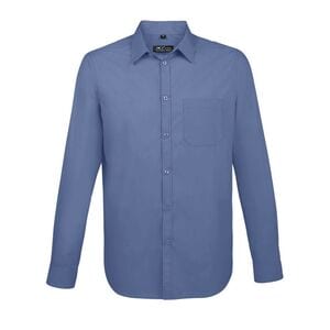 SOL'S 02922 - Baltimore Fit Camisa De Popelina De Hombre De Manga Larga Azul medio