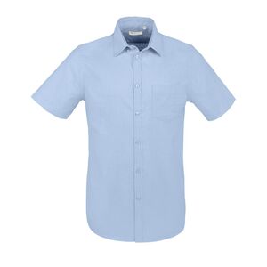 SOL'S 02921 - Brisbane Fit Camisa De Oxford De Hombre De Manga Corta Azul cielo