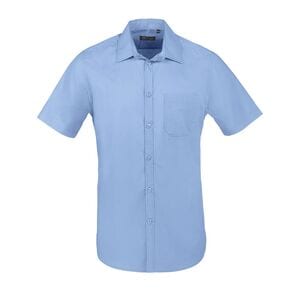 SOL'S 02923 - Bristol Fit Camisa De Popelina De Hombre De Manga Corta Azul medio